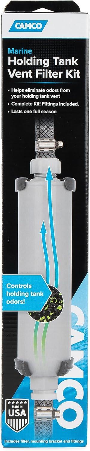 imageCamco Marine Holding Tank Vent Filter Kit  Easy Install  Features granular Activated Carbon GAC for Maximum Odor Control 50190 GrayNo Size