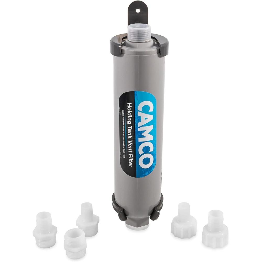 imageCamco Marine Holding Tank Vent Filter Kit  Easy Install  Features granular Activated Carbon GAC for Maximum Odor Control 50190 GrayNo Size