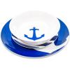 imageCamco 12 Piece Melamine Dishware Set  Features Blue and White Nautical Design  Includes 4 Bowls 4 Salad Plates ampamp  Dinner Plates  Dishwasher Safe Dish Set 41951One Size