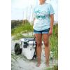 imageCamco Life is Better at The Campsite Crew Neck Short Sleeve TShirt  Features Soft RingSpun Cotton Fabric Palm Tree and RV Design on Ice Blue and is Machine Washable  XXLarge 53339