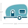 imageCamco Life is Better at The Campsite Multicolor Sunrise Sticker DecalPersonalize Your RV Camper Interior Laptop Car Luggage and More 53254Teal