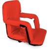 imageCamco Portable Stadium Seat  Steel Frame wPadded Cushion Seat Back Support ampamp Armrests  Invertible Armrests for Wider Seat ampamp NonSkid Bottom  Great for Camping RVing Picnic ampamp More  Blue 53095Red