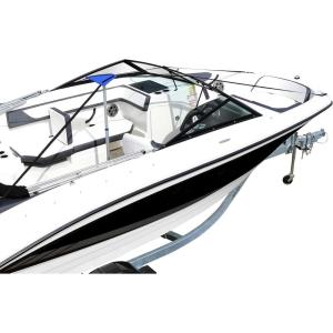 imageCamco Boat Cover Support Kit  Fits Boats Up to 22ft Long  Includes Adjustable Boat Cover Support Poles Support Plates 50ft Nylon Strap ampamp Boat Hook  Adjust Height from 30 to 50in 41970