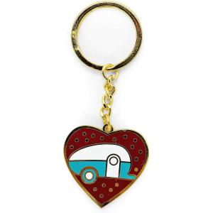 imageCamco Life is Better at The Campsite Red Teardrop Heart RV KeychainGold Ring for Car Fobs and Keys 53287Red Rv Heart