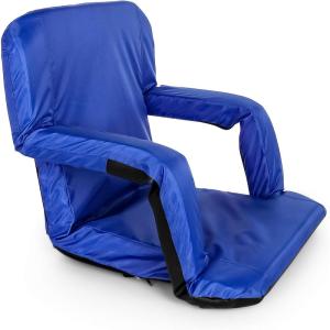 imageCamco Portable Stadium Seat  Steel Frame wPadded Cushion Seat Back Support ampamp Armrests  Invertible Armrests for Wider Seat ampamp NonSkid Bottom  Great for Camping RVing Picnic ampamp More  Blue 53095Blue