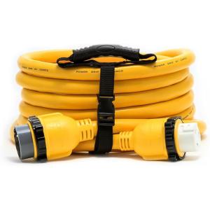 imageCamco PowerGrip 50Foot MarineBoat Extension Cord with 50 Amp Locking Adapters  Allows for Easy Boat Connection to Distant Power Outlets 5562325