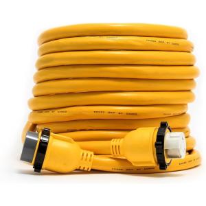 imageCamco PowerGrip 50Foot MarineBoat Extension Cord with 50 Amp Locking Adapters  Allows for Easy Boat Connection to Distant Power Outlets 5562350