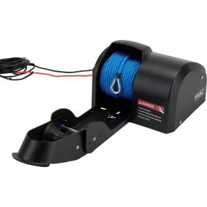 imageCamco TRAC Outdoors Pontoon 35G3 Electric Boat Anchor Winch  Easyto Operate ampamp Features a HighEfficiency 12Volt DC All Steel Gear Motor ampamp 100feet PreWound DoubleBraid Anchor Rope 69003Anchor Winch