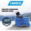 imageCamco 12Ft Heated Water Hose for RV  Water Line Freeze Protection Down to 20F28C  Features EnergySaving Thermostat ampamp Includes Adapter for Connection to Either End of Hose 2291020Degree