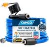 imageCamco 12Ft Heated Water Hose for RV  Water Line Freeze Protection Down to 20F28C  Features EnergySaving Thermostat ampamp Includes Adapter for Connection to Either End of Hose 2291020Degree