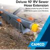imageCamco 39665 Deluxe 10 Sewer Hose Extension  Heavy Duty Design with Swivel Fittings Easy To Use and Compresses For Simple Storage Storage Caps Included Gray10 Sewer Hose