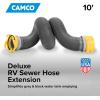 imageCamco 39665 Deluxe 10 Sewer Hose Extension  Heavy Duty Design with Swivel Fittings Easy To Use and Compresses For Simple Storage Storage Caps Included Gray10 Sewer Hose