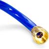 imageCamco 40 Coiled Water Rust Resistant Brass Fittings Hose Design Prevents Kinking and Tangling for Car Washing and Gardening 41985 BlueOne Size