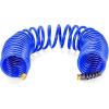 imageCamco 40 Coiled Water Rust Resistant Brass Fittings Hose Design Prevents Kinking and Tangling for Car Washing and Gardening 41985 BlueOne Size