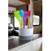 imageCamco 43513 Countertop Utensil Drainer  Perfect for Storing and Drying Eating Utensils Sponges Brushes and Soap  Includes A Perforated Drainer and Base to Keep Countertops Dry
