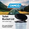 imageCamco Bucket Toilet Seat with Lid  Converts Standard 5 Gallon Bucket into Portable Toilet for Camping  Convenient Camping Toilet for Hunting ampamp More  Includes 3 RV Toilet Waste Bags 41546Bucket Toilet Seat wLid