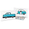 imageCamco Camper ampamp RV Queen Sheet Set  Features Travel Trailer Print Design  Crafted of Soft Machine Washable Polyester  4 Piece Set Includes Fitted Sheet Flat Sheet ampamp 2 Pillowcases 53299Multicolor