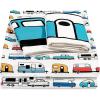 imageCamco Camper ampamp RV Queen Sheet Set  Features Travel Trailer Print Design  Crafted of Soft Machine Washable Polyester  4 Piece Set Includes Fitted Sheet Flat Sheet ampamp 2 Pillowcases 53299Multicolor