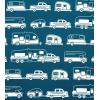 imageCamco Camper ampamp RV Queen Sheet Set  Features Travel Trailer Print Design  Crafted of Soft Machine Washable Polyester  4 Piece Set Includes Fitted Sheet Flat Sheet ampamp 2 Pillowcases 53299Blue Rv Print