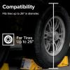 imageCamco Camper ampamp RV Wheel Chock with Rope  Keeps Trailer inPlace to Safely Unhitch or Park  Compatible with Wheels Up to 26 in Diameter ampamp Molded of HeavyDuty Hard Plastic  2Pack  44471w Rope Design