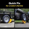 imageCamco CamperRV Curved Trailer Aid  Features 65quot of Lift ampamp Includes Wheel Chock and Rubber Base Pad  Designed for Trailers Up to 20000lbs ampamp Compatible w Tires Up to 32quot 44436