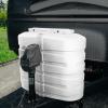 imageCamco CamperRV Dual Propane Tank Cover  Features Hinged Top Panel ampamp Custom Molded Design  Fits 2 30lb Steel Tanks  Protects Propane Tanks During Travel Camping and More  White 50515
