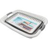 imageCamco Collapsible Utility Laundry Basket  Waterproof Design Easily Fits Into Compact Spaces  Great for Traveling RVs Trailers Camping Dorms Small Spaces and More  51903 WhiteGray Large