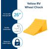imageCamco Dual Standard RV Wheel Chock wRope  Heavy Duty Trailer Wheel Chock Constructed of Durable Plastic wUV inhibitors  Features Rope Handle for Easy Removal  Use wTires Up to 26in  44470Standard