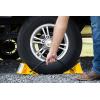 imageCamco Dual Standard RV Wheel Chock wRope  Heavy Duty Trailer Wheel Chock Constructed of Durable Plastic wUV inhibitors  Features Rope Handle for Easy Removal  Use wTires Up to 26in  44470Dual Standard w Rope