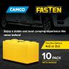 imageCamco Fasten CamperRV Leveling Blocks  Features Interlocking Design for Customizable Height  Carrying Handle Twists to Secure Blocks for RV Storage  Measures 17 x 85 x 1 10Pack 21025Yellow