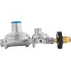 imageCamco Horizontal Two Stage Propane Regulator  Compatible with 20 lb or 30 lb Propane Tanks with ACME Threads  14inch Female NPT inlet and 38inch Female NPT outlet 59323Horizontal Mount with POL