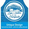 imageCamco Life is Better at The Campsite Adjustable Apron  Features a Truck and TreeThemed Design Made Entirely of Cotton and is Machine Washable 53258Navy Blue
