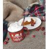 imageCamco Life is Better at The Campsite Ceramic Mug  Microwave and Dishwasher Safe  White Background with Sketched RVs Design  14oz 53383Speckled Red