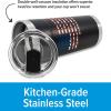 imageCamco Life is Better at The Campsite Tumbler  Heavy Duty Double Wall Vacuum Insulation  Crafted of 188 Stainless Steel  Unique Life is Better at The Campsite Design on Coral Pink  20oz 53061Charcoal wUS Flag Design