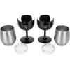 imageCamco Life is Better at The Campsite Wine Tumbler  Heavy Duty Double Wall Vacuum Insulation  Crafted of 188 Stainless Steel  Features Removable Black Stems  2Pk 8ozEach 53485
