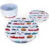 imageCamco Life is Better at the Campsite Dishware Set  Includes 4 large dinner plates 4 small salad plates and 4 bowls  Top rack dishwasher safe  Multicolor RV and truck design 53295