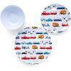 imageCamco Life is Better at the Campsite Dishware Set  Includes 4 large dinner plates 4 small salad plates and 4 bowls  Top rack dishwasher safe  Multicolor RV and truck design 53295