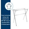 imageCamco Portable Clothes Drying Rack  Features 3 Horizontal Drying Rods  Extend from 60inches to 95inches Long to Provide Plenty of Drying Space  Light Weight Stainless Steel 51339