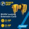 imageCamco Power Grip 50Ft 30 Amp RV Extension Cord w90 Locking End  Rated for 125V  3750W  Features Threaded Locking Ring for Weatherproof Connection ampamp 10Gauge Copper Wire 5552550Foot