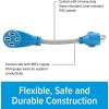 imageCamco PowerGrip Electric Vehicle Locking Generator Adapter  Features HeavyDuty PVC Sheath Construction a 30AMP Locking Male and a 50AMP Female Connection and is Rated for 125250 Volts 55441