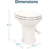 imageCamco Premium Ceramic CamperRV Toilet  Features Gravity Flush System wConvenient Foot Pedal  FullSized Ergonomic Design w18quot Chair Height  SoftClose Wood Seat ampamp Lid  White 41710Bone