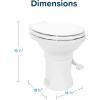 imageCamco Premium Ceramic CamperRV Toilet  Features Gravity Flush System wConvenient Foot Pedal  FullSized Ergonomic Design w18quot Chair Height  SoftClose Wood Seat ampamp Lid  White 41710White
