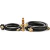 imageCamco Propane Brass 4 Port Tee Comes with 5ft and 12ft Hoses Allows for Connection Between Auxiliary Propane Cylinder and Propane Appliances 59123 BlackProprane Brass Tee with 4 Ports  5 Hose and 12 Hose
