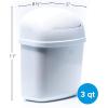 imageCamco RV Cabinet Mount Trash Can  Ideal for Tight Spaces in RVs Boats Dorms Kitchens Bathrooms Laundry Rooms and More  SpringTop Lid  3Quart White 439613Quart