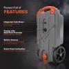 imageCamco Rhino 28Gallon Portable CamperRV Tote Tank  Features 2 Steerable NoFlat Front Wheels ampamp BuiltIn Gate Valve  Includes Removable 24quot Tow Bar 3 Sewer Hose ampamp More RV Accessories 3900515 Gallon