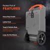 imageCamco Rhino 28Gallon Portable CamperRV Tote Tank  Features 2 Steerable NoFlat Front Wheels ampamp BuiltIn Gate Valve  Includes Removable 24quot Tow Bar 3 Sewer Hose ampamp More RV Accessories 3900521 Gallon