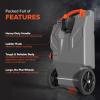 imageCamco Rhino 28Gallon Portable CamperRV Tote Tank  Features 2 Steerable NoFlat Front Wheels ampamp BuiltIn Gate Valve  Includes Removable 24quot Tow Bar 3 Sewer Hose ampamp More RV Accessories 3900536 Gallon