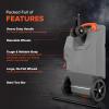 imageCamco Rhino 28Gallon Portable CamperRV Tote Tank  Features 2 Steerable NoFlat Front Wheels ampamp BuiltIn Gate Valve  Includes Removable 24quot Tow Bar 3 Sewer Hose ampamp More RV Accessories 3900528 Gallon