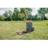 imageCamco Rhino 28Gallon Portable CamperRV Tote Tank  Features 2 Steerable NoFlat Front Wheels ampamp BuiltIn Gate Valve  Includes Removable 24quot Tow Bar 3 Sewer Hose ampamp More RV Accessories 3900515 Gallon