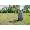 imageCamco Rhino 28Gallon Portable CamperRV Tote Tank  Features 2 Steerable NoFlat Front Wheels ampamp BuiltIn Gate Valve  Includes Removable 24quot Tow Bar 3 Sewer Hose ampamp More RV Accessories 3900521 Gallon